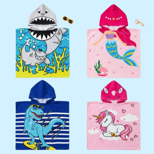 Kids Hooded Beach Poncho Towel (3-8 years)