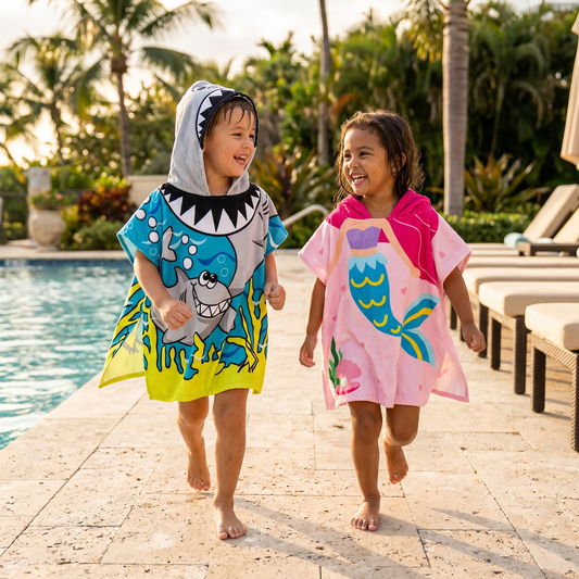 Kids Hooded Beach Poncho Towel (3-8 years)